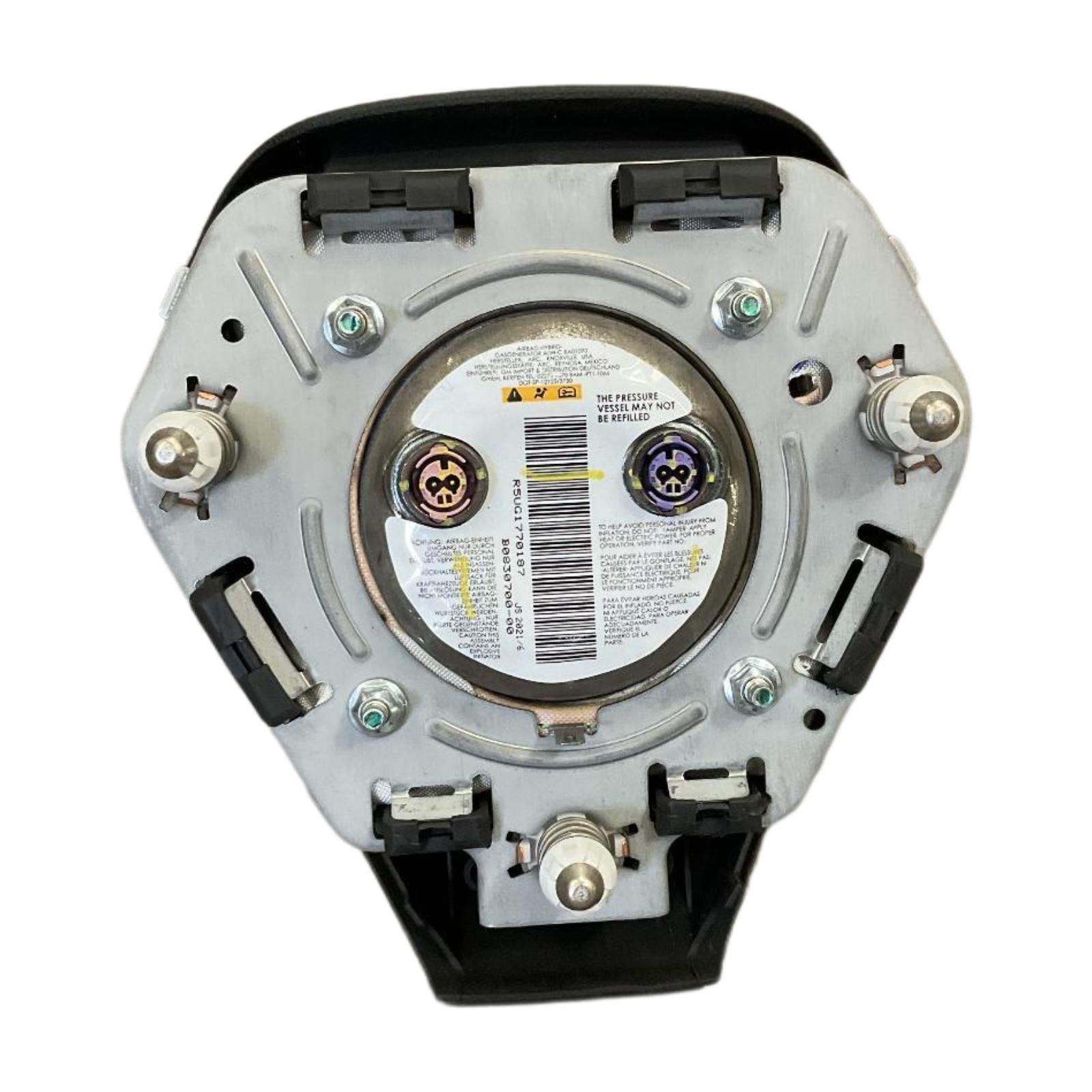 OEM airbag part number and identification label